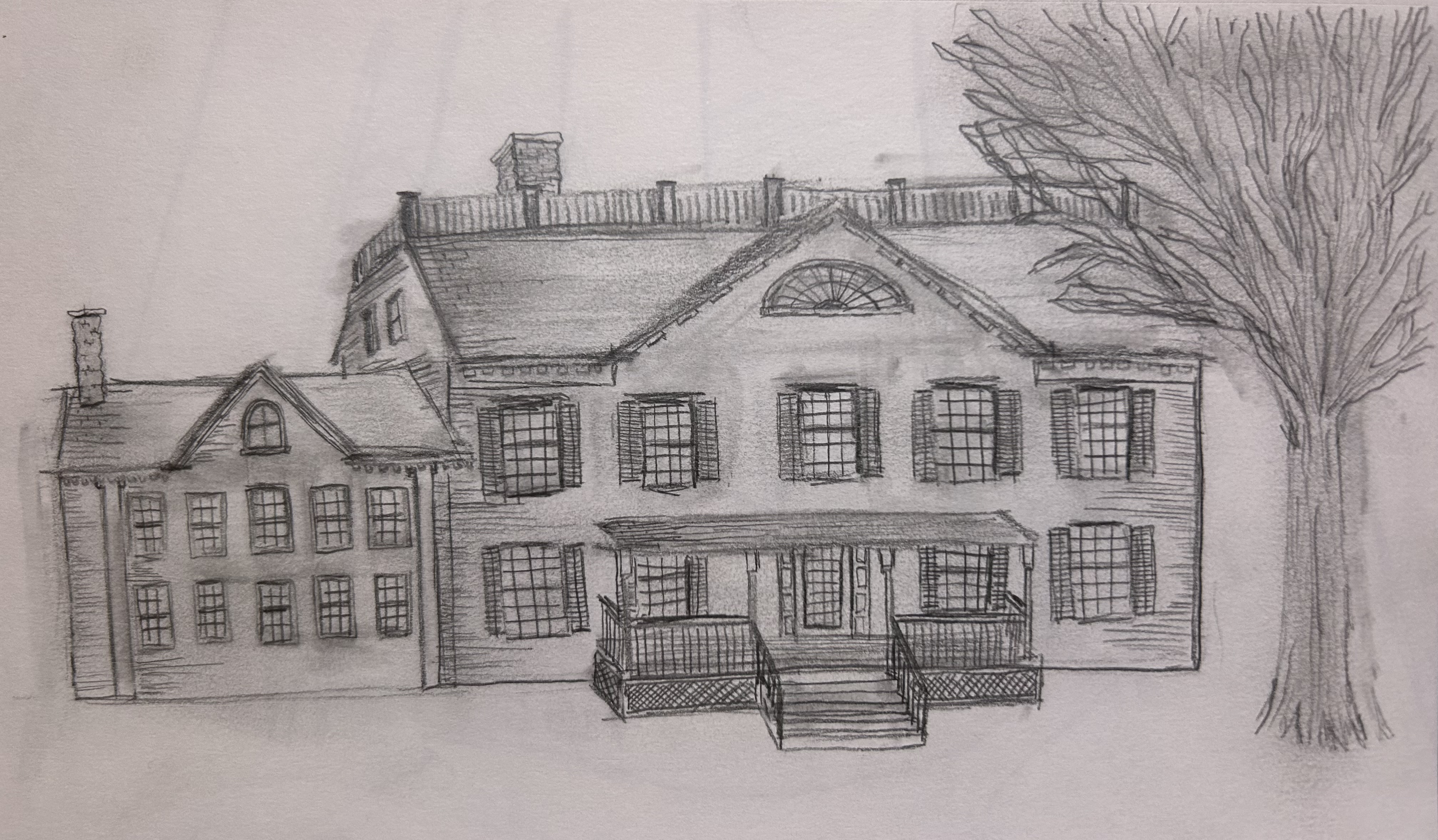 Sketch of historic house